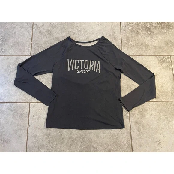 """Womens VICTORIA'S SECRET SPORT Grey Sweatshirt long sleeve Sz S Logo""" - Picture 2 of 10